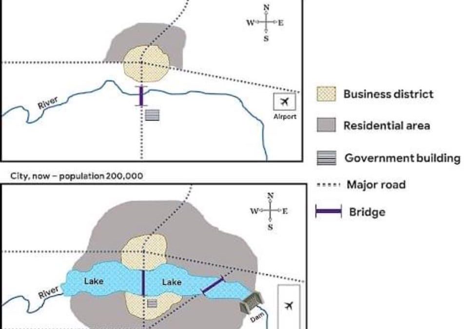IELTS Essay: Map of a City in 1950